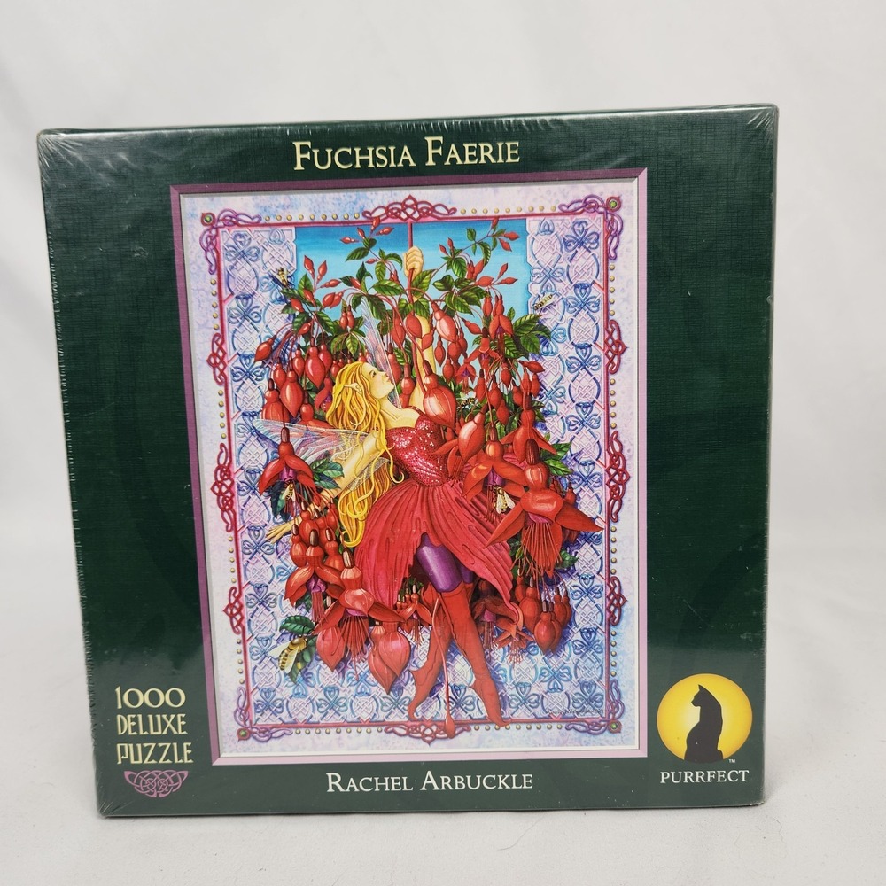 New Sealed Purrfect Rachel Arbuckle‎ "Fuchsia Faerie" 1000 pc puzzle